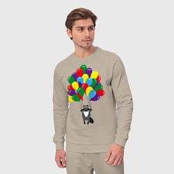 Костюм хлопковый мужской Енот с шариками, цвет: миндальный — фото 2