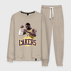Костюм хлопковый мужской LeBron - Lakers, цвет: миндальный