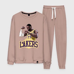 Костюм хлопковый мужской LeBron - Lakers, цвет: пыльно-розовый