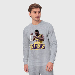 Костюм хлопковый мужской LeBron - Lakers, цвет: меланж — фото 2