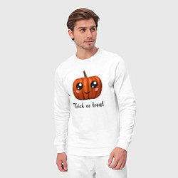 Костюм хлопковый мужской Halloween pumpkin, цвет: белый — фото 2
