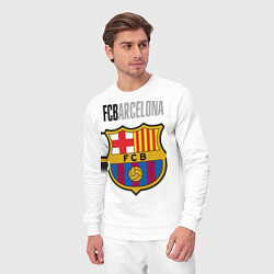 Костюм хлопковый мужской Barcelona FC, цвет: белый — фото 2