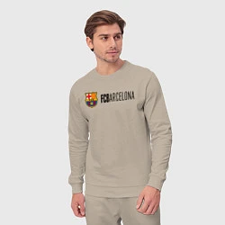 Костюм хлопковый мужской Barcelona FC, цвет: миндальный — фото 2