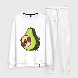 Костюм хлопковый мужской Мопс-авокадо, цвет: белый