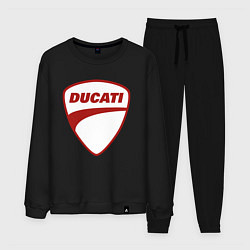 Костюм хлопковый мужской Ducati Logo Дукати Лого Z, цвет: черный