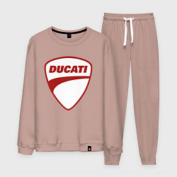 Костюм хлопковый мужской Ducati Logo Дукати Лого Z, цвет: пыльно-розовый