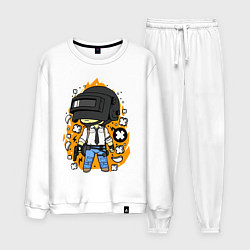 Костюм хлопковый мужской PUBG, цвет: белый
