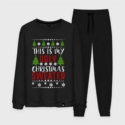 Костюм хлопковый мужской My ugly christmas sweater, цвет: черный