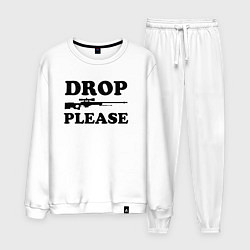 Костюм хлопковый мужской Drop Please, цвет: белый