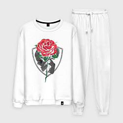 Костюм хлопковый мужской Skull&Rose, цвет: белый