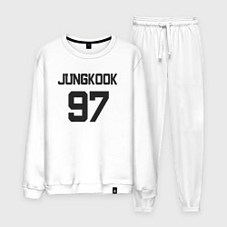 Костюм хлопковый мужской BTS - Jungkook 97, цвет: белый