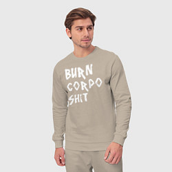 Костюм хлопковый мужской BURN CORPO SHIT, цвет: миндальный — фото 2