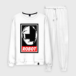 Костюм хлопковый мужской Daft Punk, цвет: белый