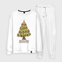 Костюм хлопковый мужской Avocado Christmas Tree, цвет: белый