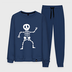 Костюм хлопковый мужской Мультяшный скелет, цвет: тёмно-синий