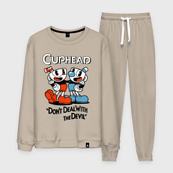 Костюм хлопковый мужской Cuphead, Dont deal with devil, цвет: миндальный