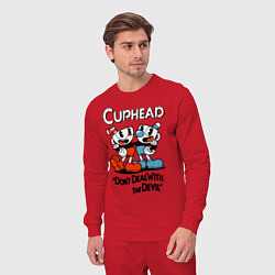 Костюм хлопковый мужской Cuphead, Dont deal with devil, цвет: красный — фото 2
