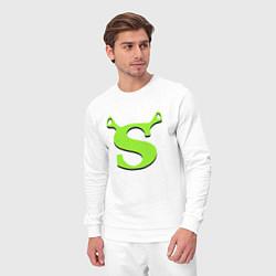 Костюм хлопковый мужской Shrek: Logo S, цвет: белый — фото 2