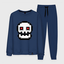 Костюм хлопковый мужской Skull Geometry Dash, цвет: тёмно-синий