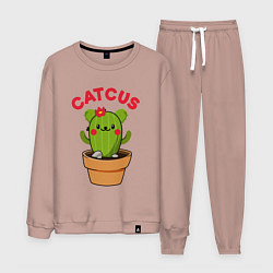 Костюм хлопковый мужской Catcus, цвет: пыльно-розовый