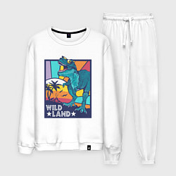 Костюм хлопковый мужской WILD LAND ДИНОЗАВР T-REX, цвет: белый