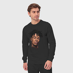 Костюм хлопковый мужской 21 Savage, цвет: черный — фото 2