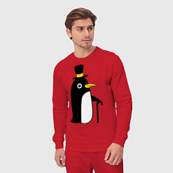 Костюм хлопковый мужской Пингвин в шляпе, цвет: красный — фото 2