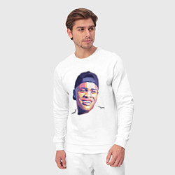 Костюм хлопковый мужской DaBaby Face, цвет: белый — фото 2