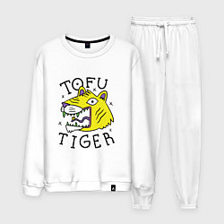 Костюм хлопковый мужской Tofu Tiger Тигр Сыр Тофу, цвет: белый