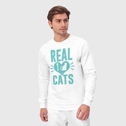 Костюм хлопковый мужской Real Cats, цвет: белый — фото 2