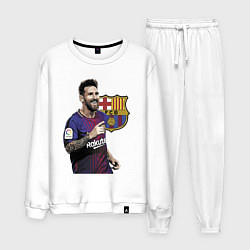 Костюм хлопковый мужской Lionel Messi Barcelona Argentina, цвет: белый