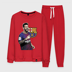 Костюм хлопковый мужской Lionel Messi Barcelona Argentina, цвет: красный