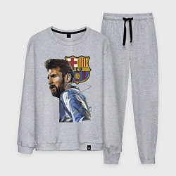 Костюм хлопковый мужской Lionel Messi Barcelona Argentina Striker, цвет: меланж