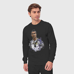 Костюм хлопковый мужской Cristiano Ronaldo Manchester United Portugal, цвет: черный — фото 2