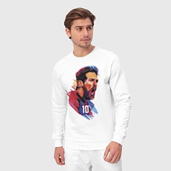 Костюм хлопковый мужской Lionel Messi Barcelona Argentina Football, цвет: белый — фото 2