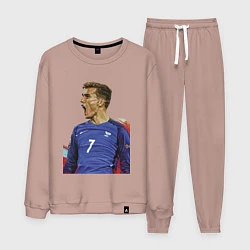 Костюм хлопковый мужской Antoine Griezmann, цвет: пыльно-розовый