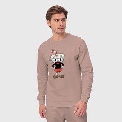 Костюм хлопковый мужской Cuphead, цвет: пыльно-розовый — фото 2