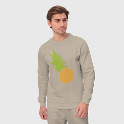 Костюм хлопковый мужской Волейбольный ананас, цвет: миндальный — фото 2