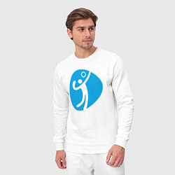 Костюм хлопковый мужской Спорт - Волейбол, цвет: белый — фото 2