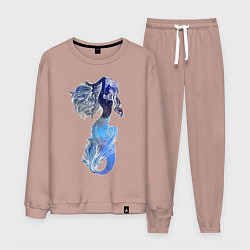 Костюм хлопковый мужской Русалка, цвет: пыльно-розовый