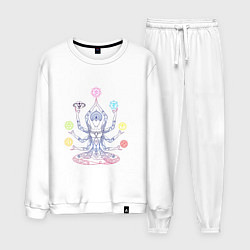 Костюм хлопковый мужской Медитация, цвет: белый