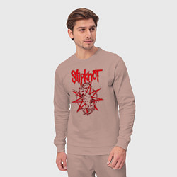 Костюм хлопковый мужской Slipknot Slip Goats Art, цвет: пыльно-розовый — фото 2