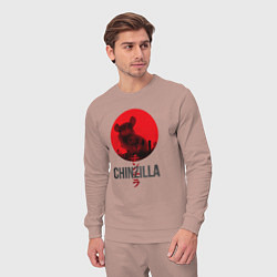 Костюм хлопковый мужской Chinzilla black, цвет: пыльно-розовый — фото 2