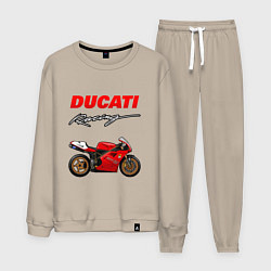 Костюм хлопковый мужской DUCATI ДУКАТИ MOTOSPORT, цвет: миндальный