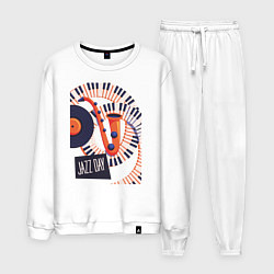 Костюм хлопковый мужской Джаз, цвет: белый