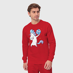 Костюм хлопковый мужской Unicorn Volleyball, цвет: красный — фото 2