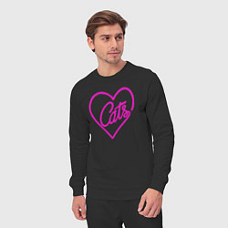 Костюм хлопковый мужской Love Cats, цвет: черный — фото 2