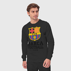 Костюм хлопковый мужской Barcelona Football Club, цвет: черный — фото 2