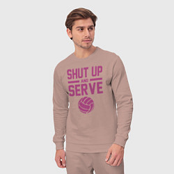 Костюм хлопковый мужской Shut Up And Serve, цвет: пыльно-розовый — фото 2