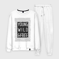 Костюм хлопковый мужской YOUNG WILD &FREE, цвет: белый